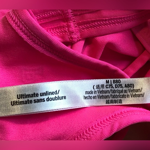 Victoria Secret Crop Tank Top Pink Cut Out Workout Stretch Women’s Medium - Picture 4 of 9